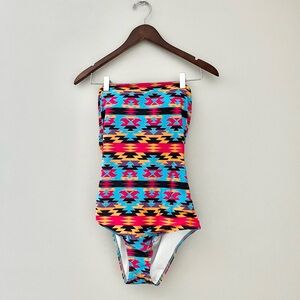 C Apparel Tribal Print Cheeky Gal Halter Swimsuit